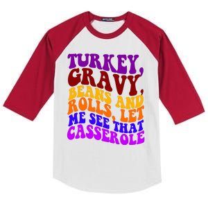 Turkey Gravy Beans And Rolls Let Me See That Casserole Kids Colorblock Raglan Jersey