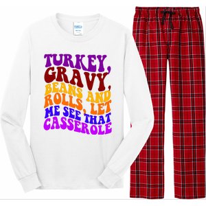 Turkey Gravy Beans And Rolls Let Me See That Casserole Long Sleeve Pajama Set