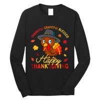 Thankful Grateful Blessed Thanksgiving Turkey Long Sleeve Shirt