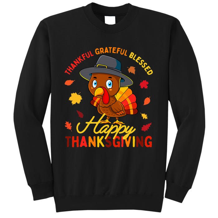 Thankful Grateful Blessed Thanksgiving Turkey Sweatshirt