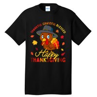 Thankful Grateful Blessed Thanksgiving Turkey Tall T-Shirt