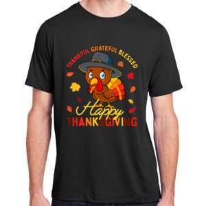 Thankful Grateful Blessed Thanksgiving Turkey Adult ChromaSoft Performance T-Shirt