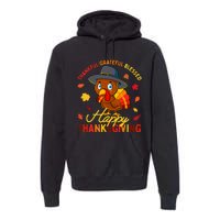 Thankful Grateful Blessed Thanksgiving Turkey Premium Hoodie