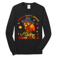 Thankful Grateful Blessed Thanksgiving Turkey Tall Long Sleeve T-Shirt