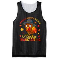 Thankful Grateful Blessed Thanksgiving Turkey Mesh Reversible Basketball Jersey Tank