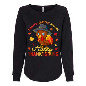 Thankful Grateful Blessed Thanksgiving Turkey Womens California Wash Sweatshirt