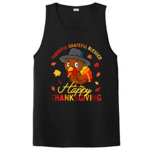 Thankful Grateful Blessed Thanksgiving Turkey PosiCharge Competitor Tank