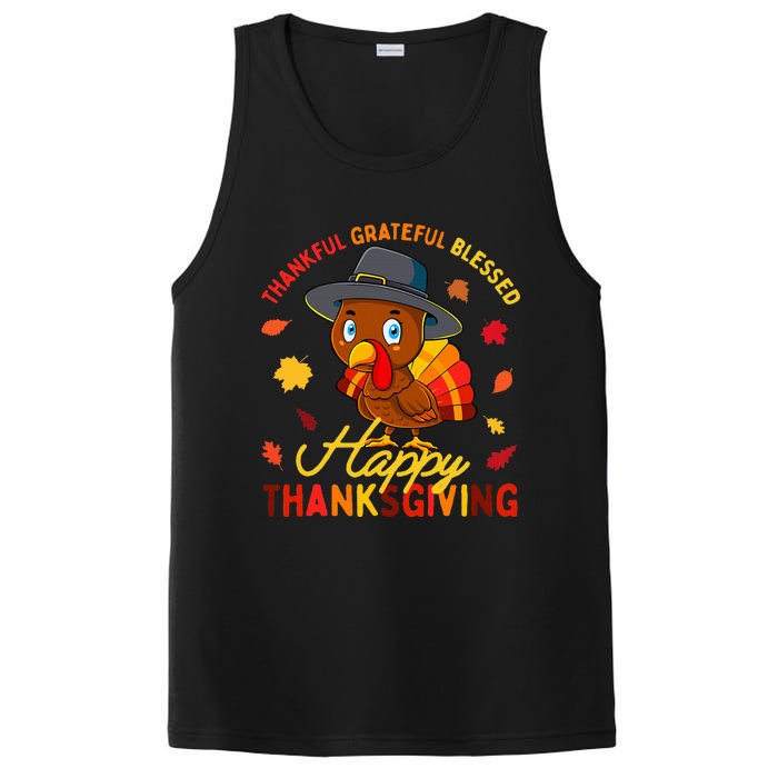 Thankful Grateful Blessed Thanksgiving Turkey PosiCharge Competitor Tank