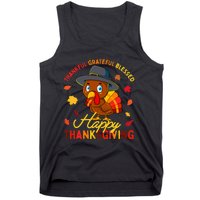 Thankful Grateful Blessed Thanksgiving Turkey Tank Top