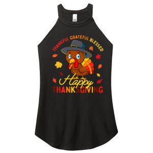 Thankful Grateful Blessed Thanksgiving Turkey Women's Perfect Tri Rocker Tank