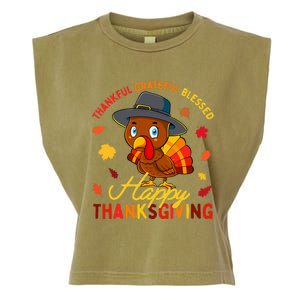 Thankful Grateful Blessed Thanksgiving Turkey Garment-Dyed Women's Muscle Tee