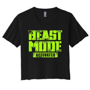 Trendy Graphic Beast Mode Activated Women's Crop Top Tee