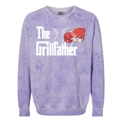 The Grillfather Bbq Grill Smoker Barbecue Grilling Gift Meaningful Gift Colorblast Crewneck Sweatshirt