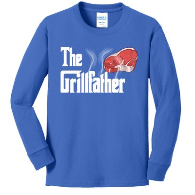 The Grillfather Bbq Grill Smoker Barbecue Grilling Gift Meaningful Gift Kids Long Sleeve Shirt