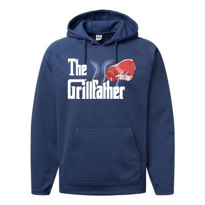 The Grillfather Bbq Grill Smoker Barbecue Grilling Gift Meaningful Gift Performance Fleece Hoodie