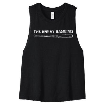 The Great Bambino Baseball Legend Sports Gift Light Women's Racerback Cropped Tank