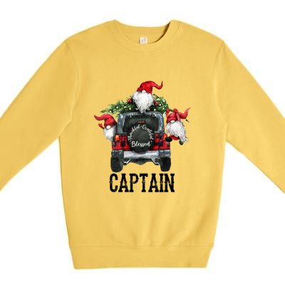 Thankful Grateful Blessed Captain Grandpa Gift Meaningful Gift Premium Crewneck Sweatshirt