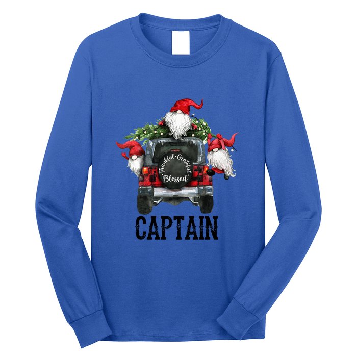 Thankful Grateful Blessed Captain Grandpa Gift Meaningful Gift Long Sleeve Shirt