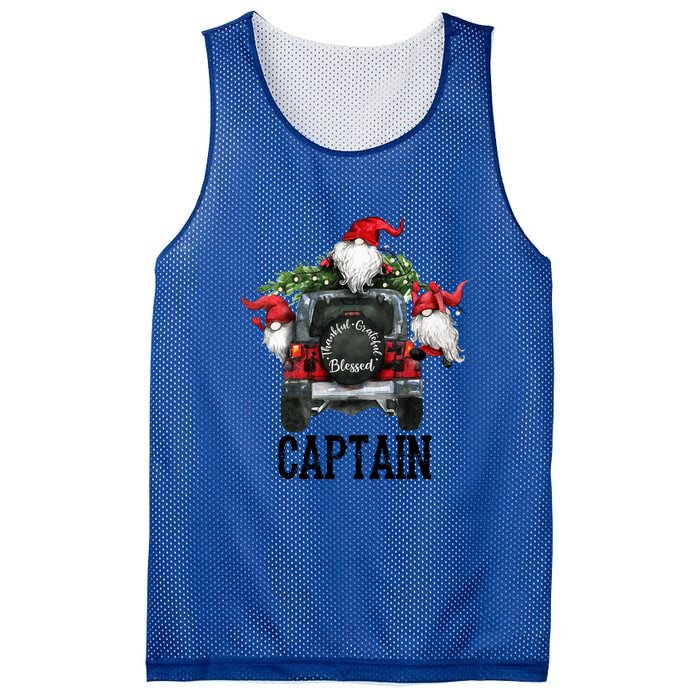 Thankful Grateful Blessed Captain Grandpa Gift Meaningful Gift Mesh Reversible Basketball Jersey Tank