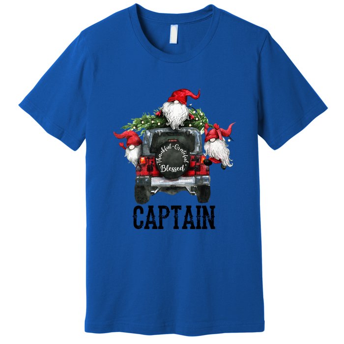 Thankful Grateful Blessed Captain Grandpa Gift Meaningful Gift Premium T-Shirt