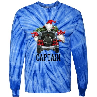 Thankful Grateful Blessed Captain Grandpa Gift Meaningful Gift Tie-Dye Long Sleeve Shirt