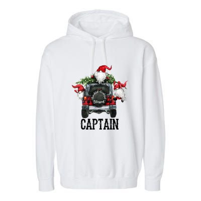 Thankful Grateful Blessed Captain Grandpa Gift Meaningful Gift Garment-Dyed Fleece Hoodie