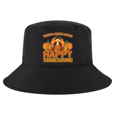 Thankful Grateful Blessed Happy Thanksgiving Turkey Cool Comfort Performance Bucket Hat