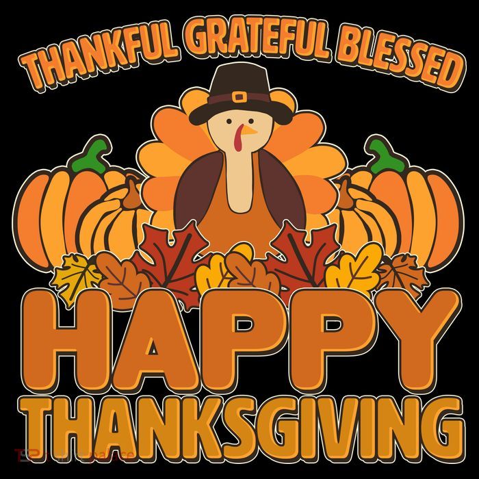 Thankful Grateful Blessed Happy Thanksgiving Turkey Impact Tech Backpack