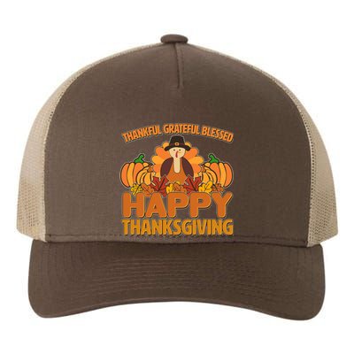 Thankful Grateful Blessed Happy Thanksgiving Turkey Yupoong Adult 5-Panel Trucker Hat