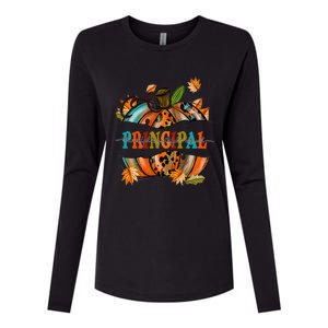 Thankful Grateful Blessed Principal Graphic Pumpkin Autumn Gift Womens Cotton Relaxed Long Sleeve T-Shirt