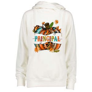 Thankful Grateful Blessed Principal Graphic Pumpkin Autumn Gift Womens Funnel Neck Pullover Hood