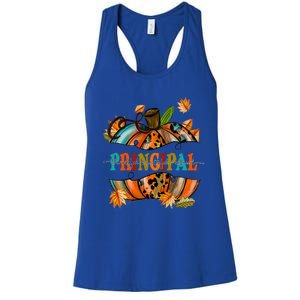 Thankful Grateful Blessed Principal Graphic Pumpkin Autumn Gift Women's Racerback Tank