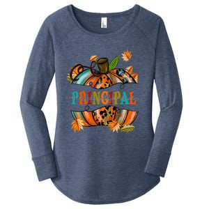 Thankful Grateful Blessed Principal Graphic Pumpkin Autumn Gift Women's Perfect Tri Tunic Long Sleeve Shirt