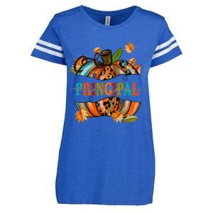 Thankful Grateful Blessed Principal Graphic Pumpkin Autumn Gift Enza Ladies Jersey Football T-Shirt