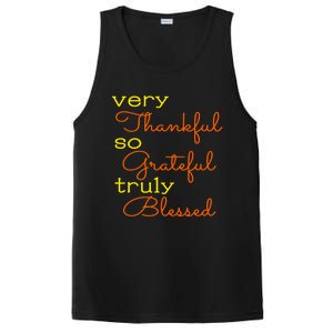 Thankful Grateful Blessed Fall Autumn Color Christian Cute Gift PosiCharge Competitor Tank