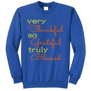 Thankful Grateful Blessed Fall Autumn Color Christian Cute Gift Sweatshirt