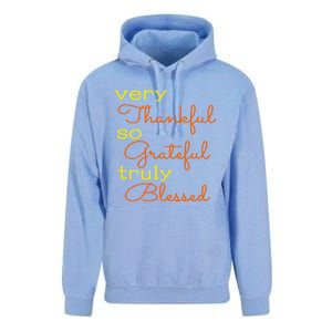 Thankful Grateful Blessed Fall Autumn Color Christian Cute Gift Unisex Surf Hoodie