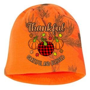 Thankful Grateful Blessed Turkey Thanksgiving Family Graphic Kati - Camo Knit Beanie