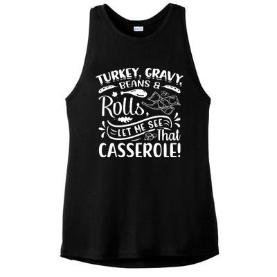 Turkey Gravy Beans & Rolls For Thanksgiving Ladies PosiCharge Tri-Blend Wicking Tank