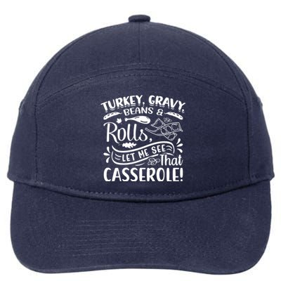 Turkey Gravy Beans & Rolls For Thanksgiving 7-Panel Snapback Hat