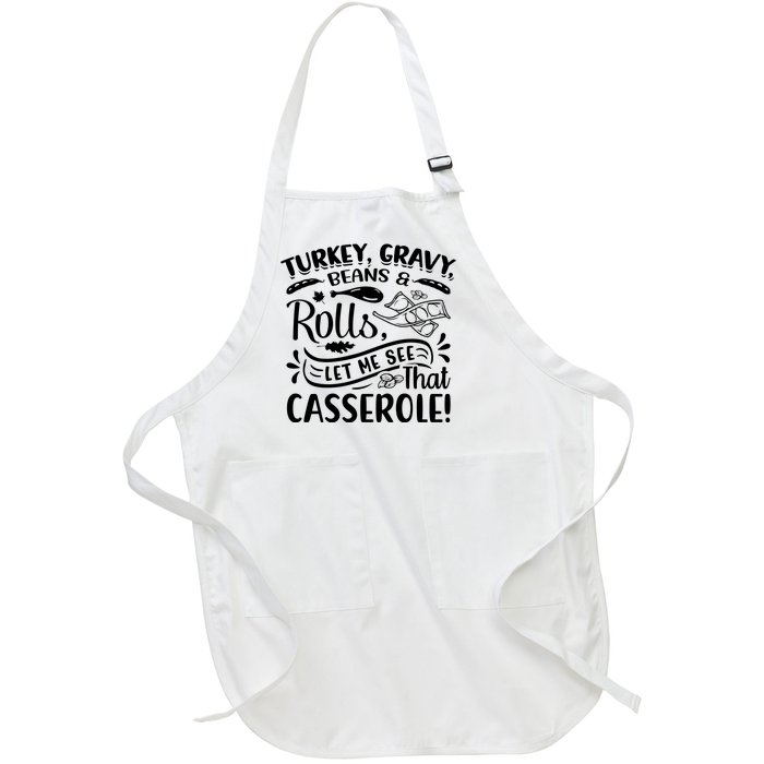 Turkey Gravy Beans & Rolls For Thanksgiving Full-Length Apron With Pockets