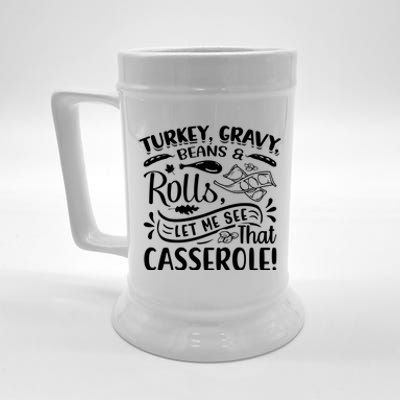 Turkey Gravy Beans & Rolls For Thanksgiving Beer Stein