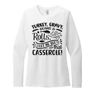 Turkey Gravy Beans & Rolls For Thanksgiving Womens CVC Long Sleeve Shirt