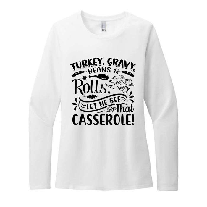 Turkey Gravy Beans & Rolls For Thanksgiving Womens CVC Long Sleeve Shirt