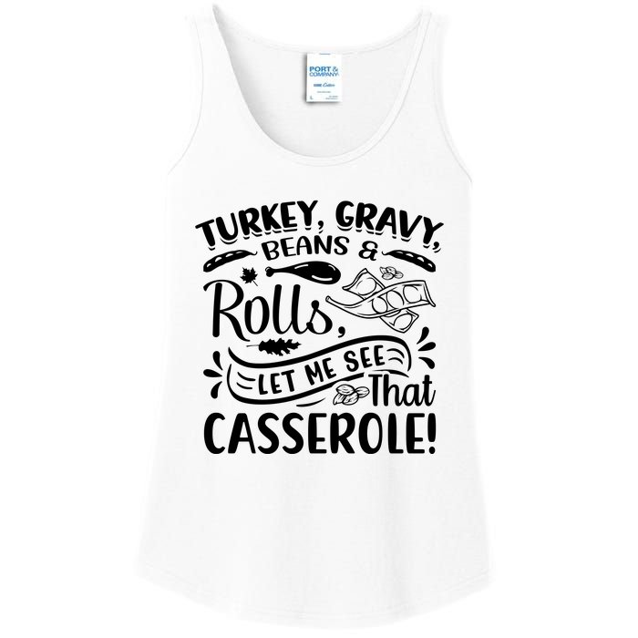 Turkey Gravy Beans & Rolls For Thanksgiving Ladies Essential Tank