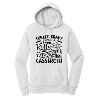 Turkey Gravy Beans & Rolls For Thanksgiving Women's Pullover Hoodie