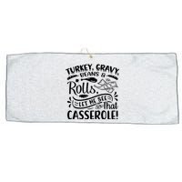 Turkey Gravy Beans & Rolls For Thanksgiving Large Microfiber Waffle Golf Towel