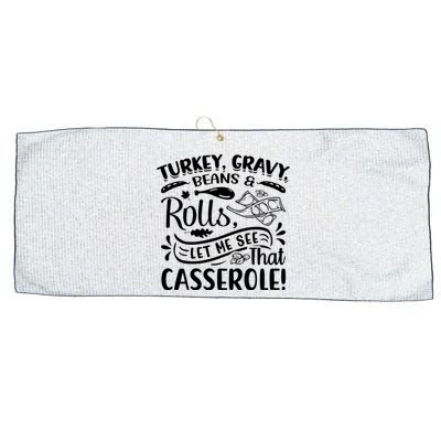 Turkey Gravy Beans & Rolls For Thanksgiving Large Microfiber Waffle Golf Towel