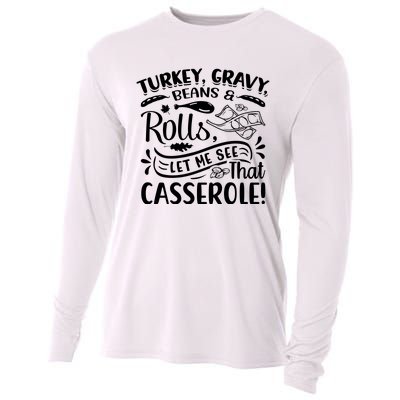 Turkey Gravy Beans & Rolls For Thanksgiving Cooling Performance Long Sleeve Crew