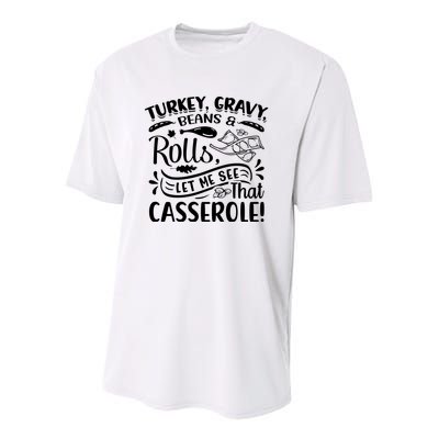 Turkey Gravy Beans & Rolls For Thanksgiving Youth Performance Sprint T-Shirt